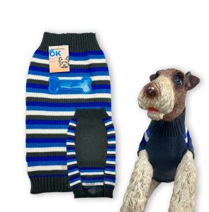 Jersey de lana para perros de rayas con hueso/huella 20cm - Imagen 2