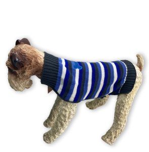 Jersey de lana para perros de rayas con hueso/huella 20cm