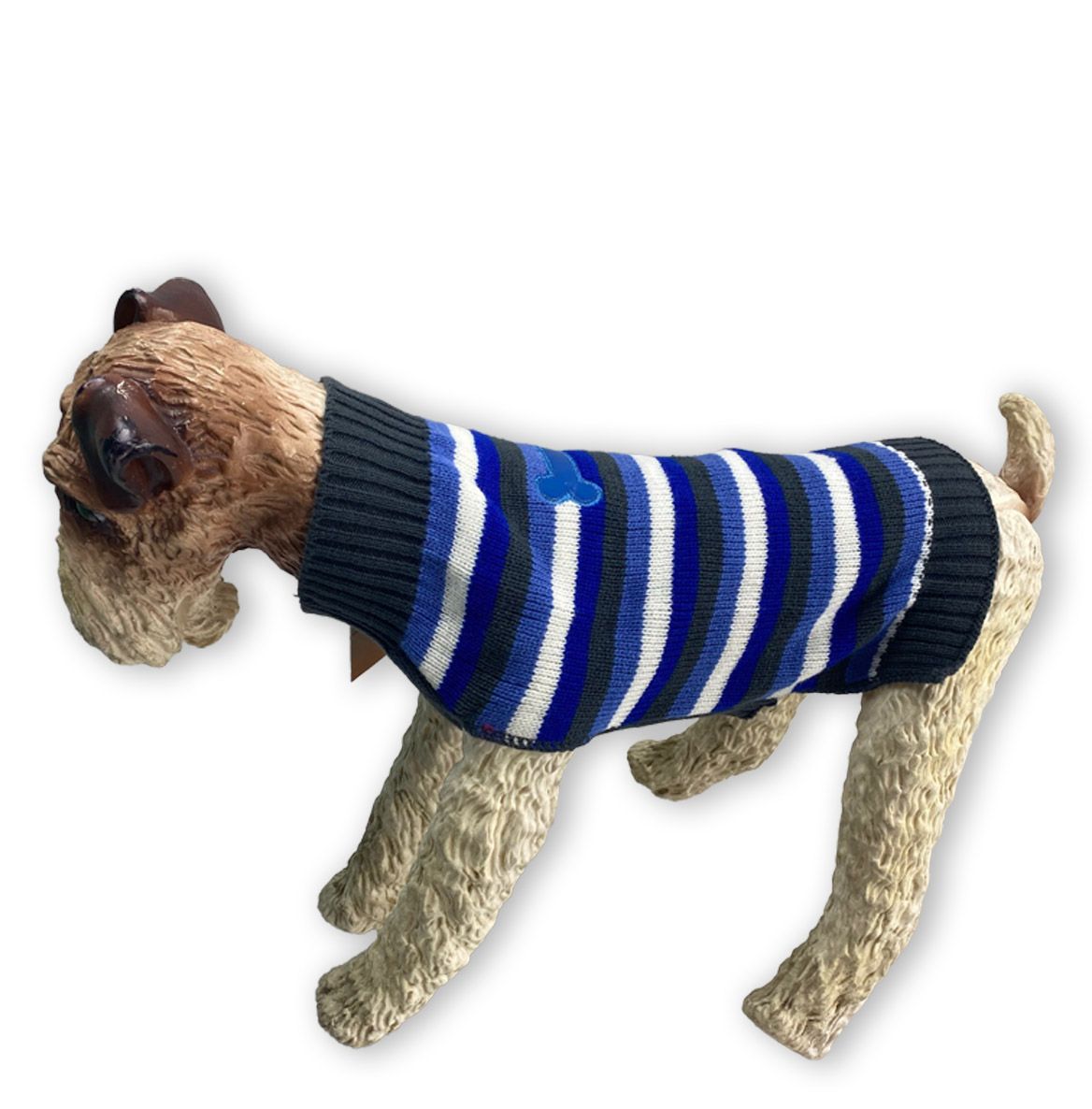 Jersey de lana para perros de rayas con hueso/huella 20cm