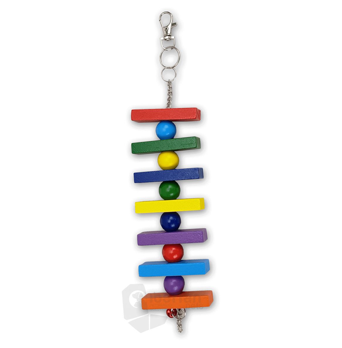 Juguete para p&aacute;jaros de madera multicolor 27x7x2cm