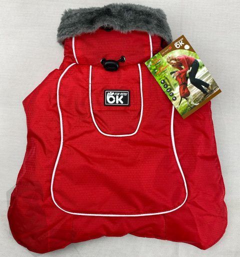 Abrigo-chubasquero con cuello pelo en color rojo-Talla S - Imagen 2