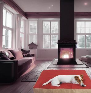 COLCH&Oacute;N RECTANGULAR MEDIUM HOME, RED-BEIGE 70x55x12cm - Imagen 2