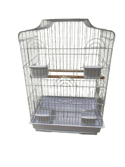 Jaula Magn&oacute;lia grande desmontable 4 comederos para p&aacute;jaros con pico curvo 47x36x68cm
