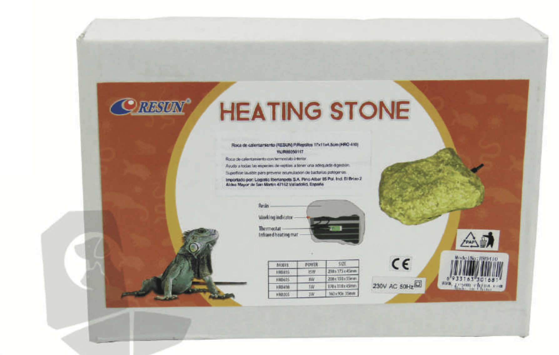 Roca t&eacute;rmica Resun para Reptiles 50W 17X11X4,5cm (HRO 410)
