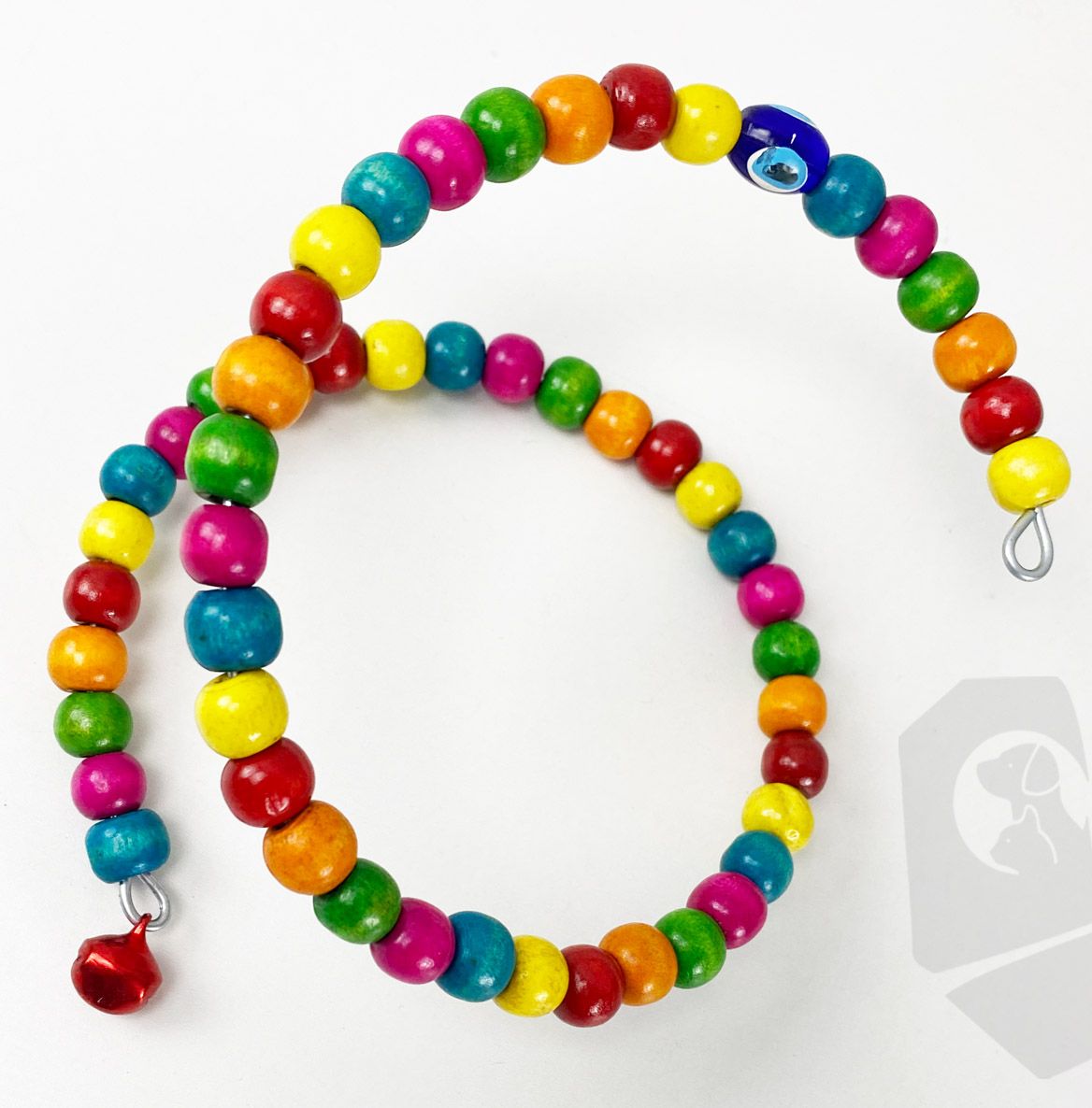 Juguete para pajaros palo flexible de bolas de madera de colores 45 cm ( Blister 6 uds )