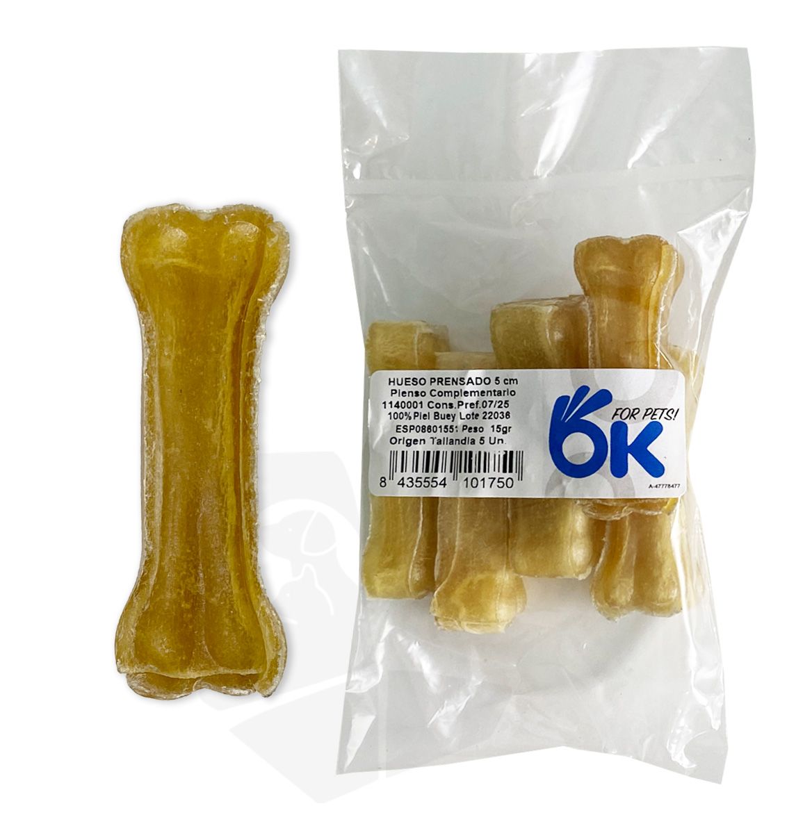 Hueso prensado 5cms (blister de 5uds/50gr)