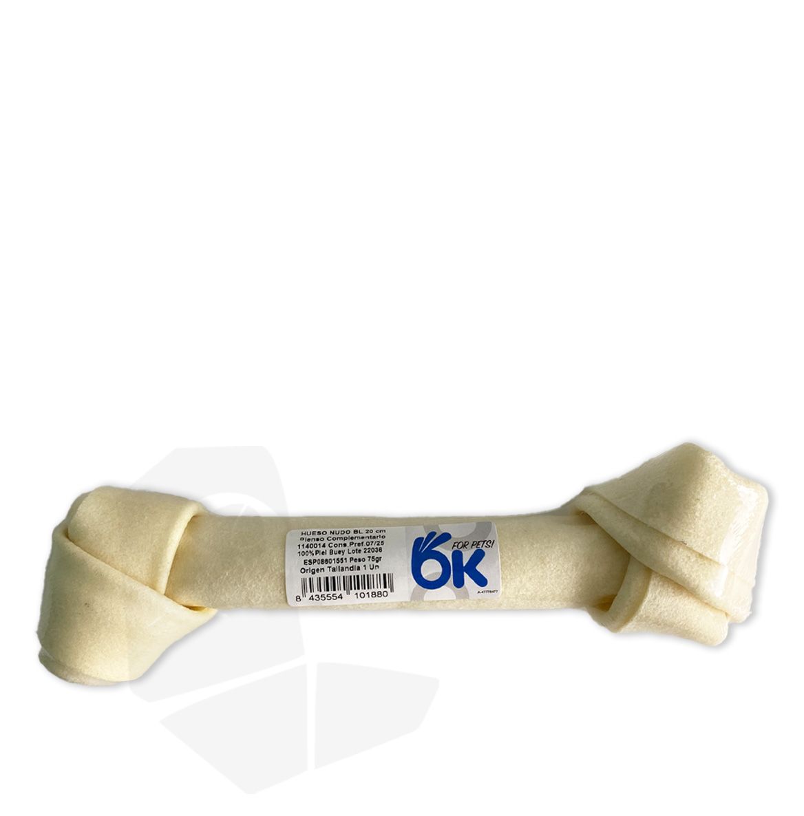 Hueso nudo blanco 20cms (blister de 1uds/75gr)