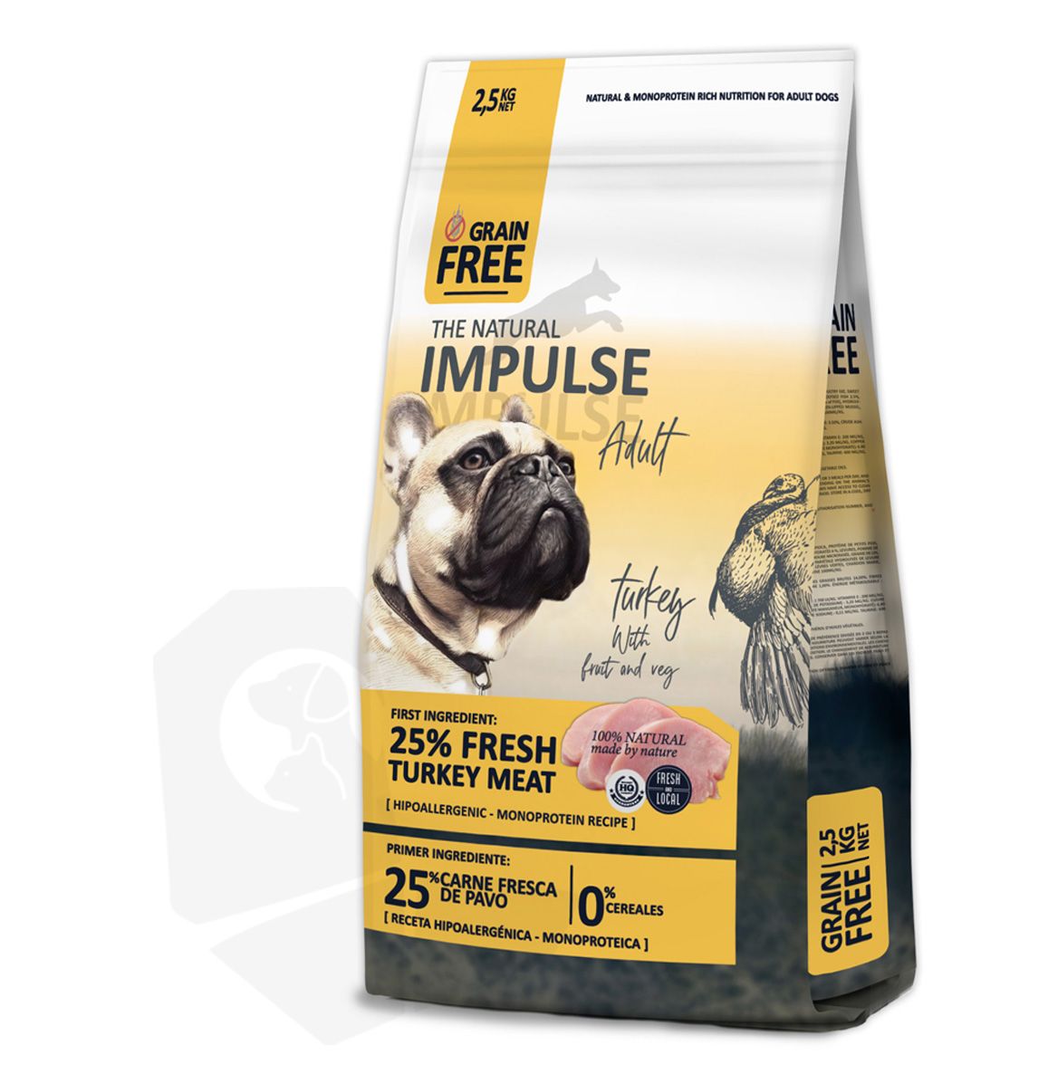 The Natural Impulse Dog Adult pavo GRAIN FREE 2,5kg