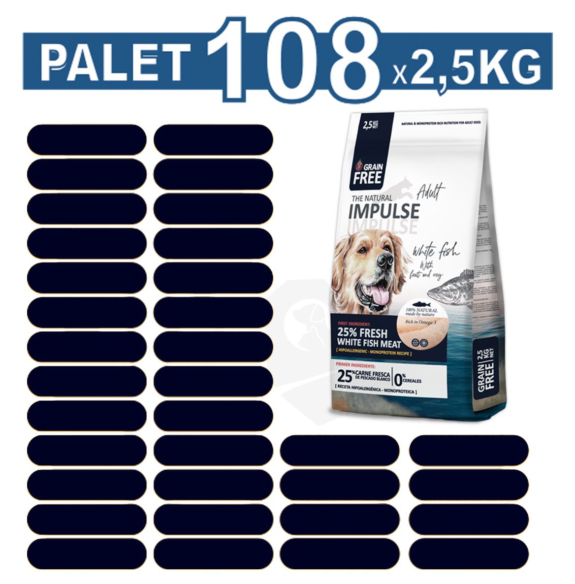 The Natural Impulse Dog Adult pescado blanco GRAIN FREE 2,5 kg.