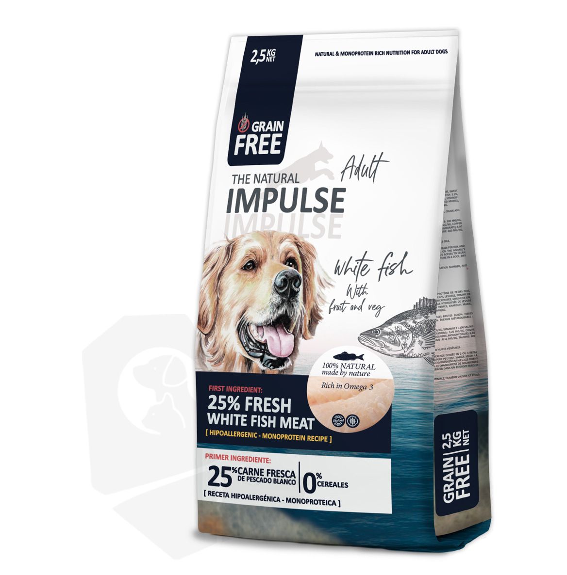 The Natural Impulse Dog Adult pescado blanco GRAIN FREE 2,5 kg