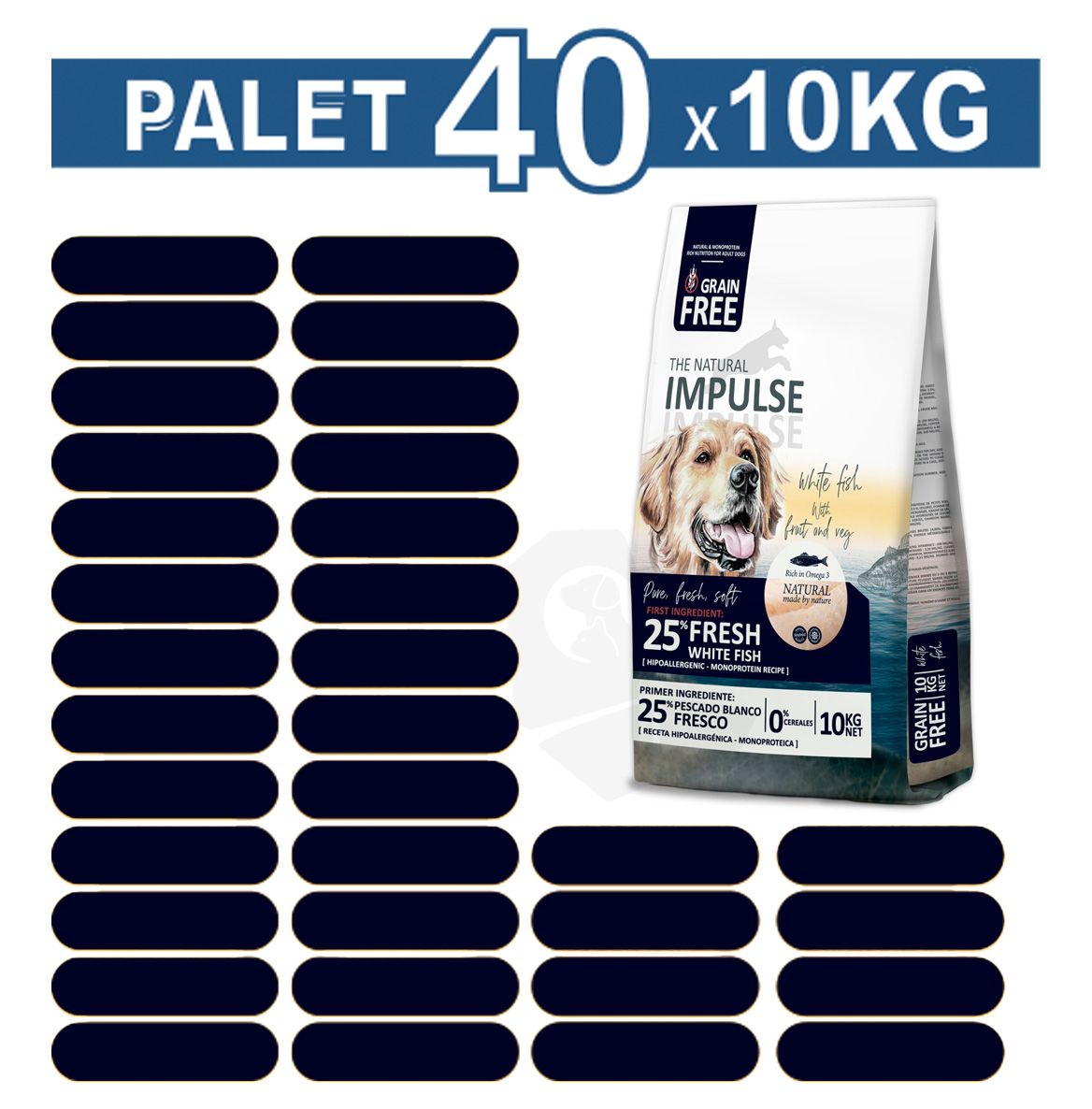 The Natural Impulse Dog Adult pescado blanco GRAIN FREE 10kg.