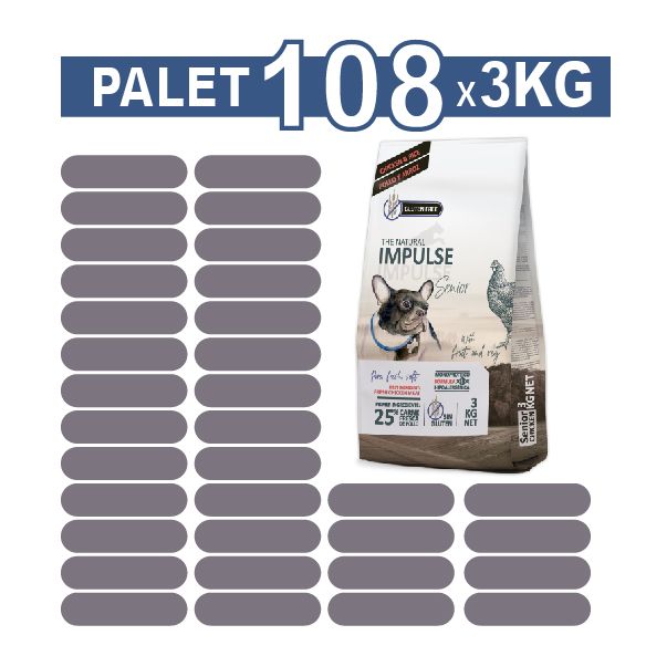 The Natural Impulse Dog Senior 3 kg (PALET)