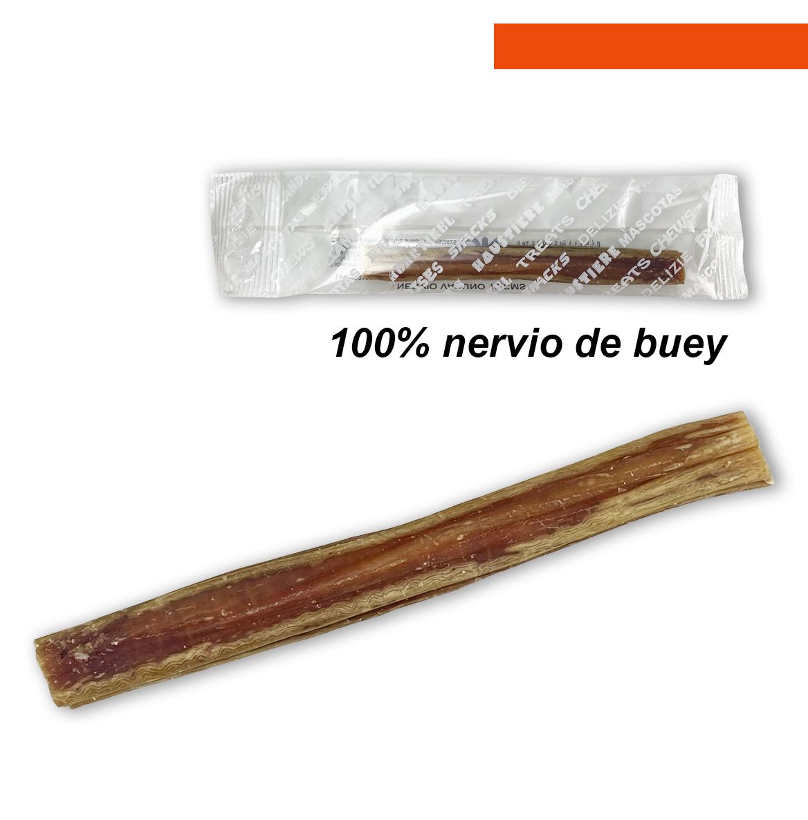 Snack natural 100% nervio de buey 12cm. Expositor de 70uds