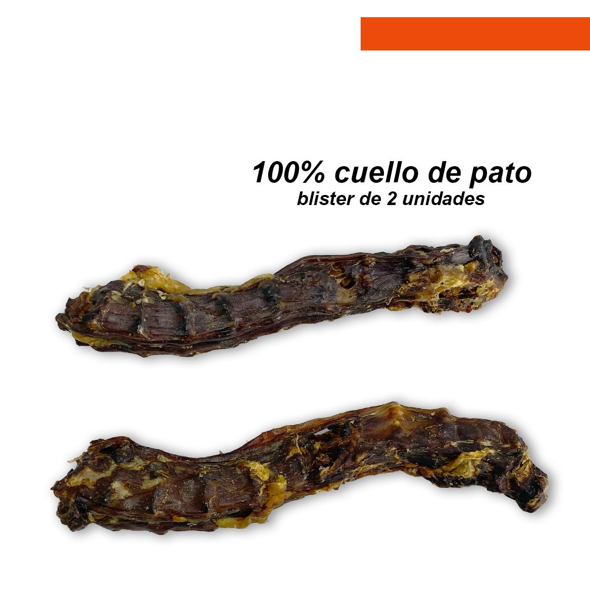 Snack natural 100% cuello de pato grande, caja de 30 blisters (2uds x blister)