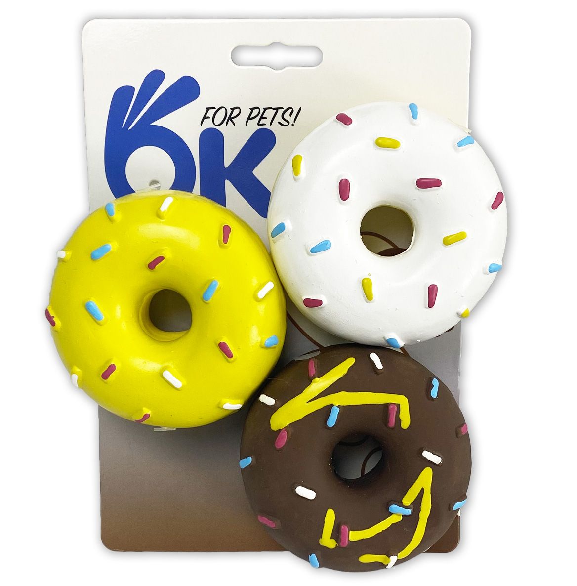 Juguete 3 donuts goma con sonido 6,5 x 3cm