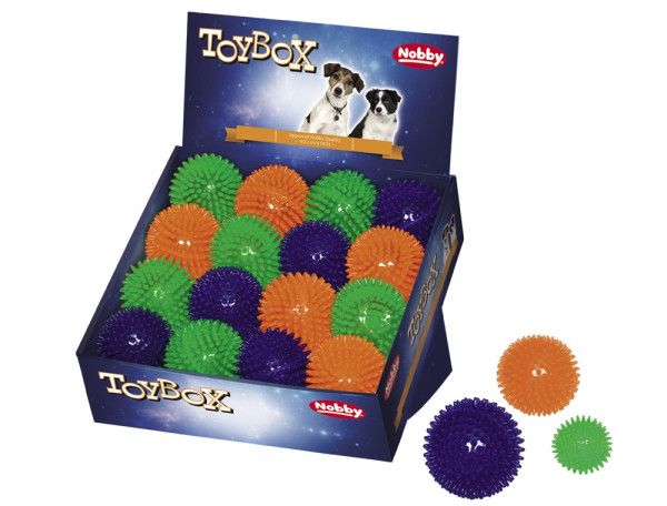 Juguete TPR pelota "SPIKY" display 16uds, 8 cm
