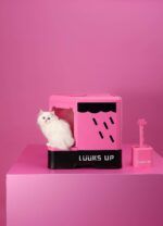 LUUKS UP SPRING Rain Cat Litter Box Rosa 53 x 50.8 x 48.3 cm - Imagen 2