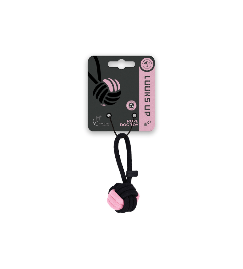 1.LUUKS UP 824181S Rope dog toy Ball 6.5 cm Black Pink CYMK
