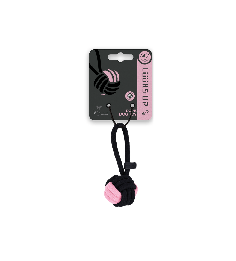 2.LUUKS UP 824192S Rope dog toy Ball 8 cm Black Pink CYMK