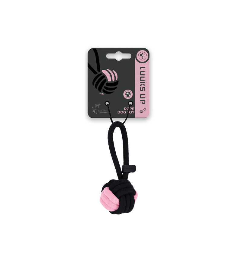 3.LUUKS UP 824203S Rope dog toy Ball 11 cm Black Pink CYMK