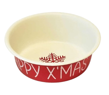 Comedero Navidad rojo-beige 13cm